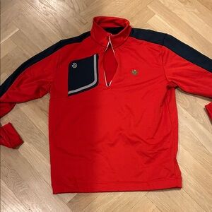 Galvin Green Red and Black Quarter-Zip Pullover